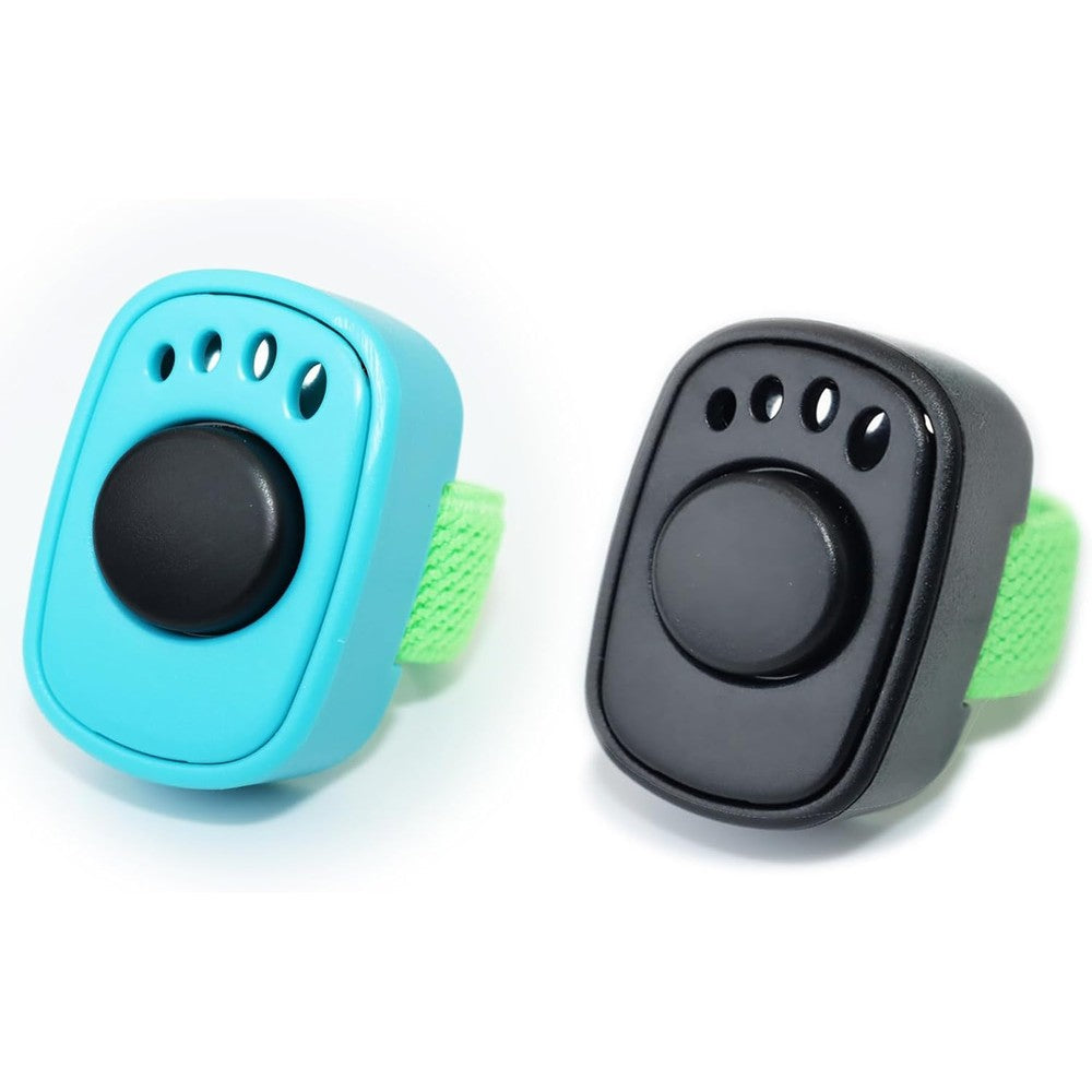 HoAoOo Pet Clicker For Dogs Cats Horses Birds And Animals Mini Finger Clickers For Training Black And Blue Pack Of Two Pieces