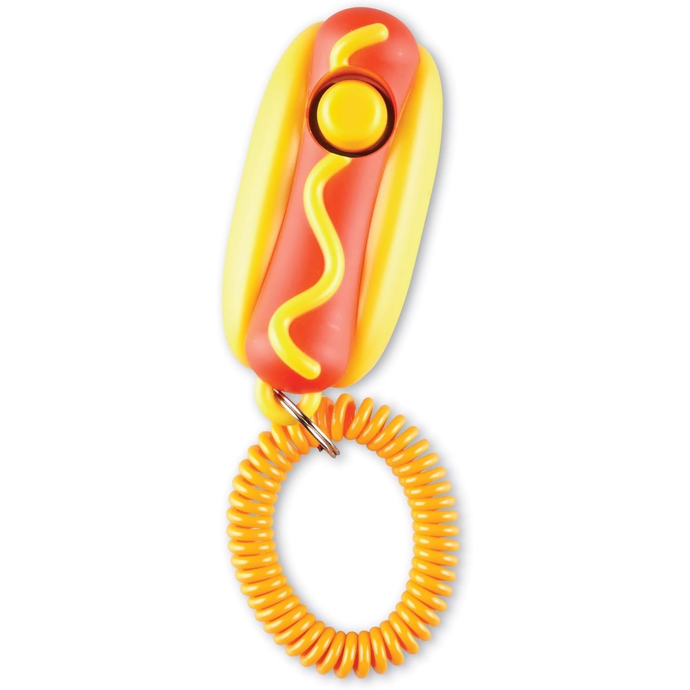 Brightkins Smarty Pooch Training Clicker Hot Dog Positive Reinforcement Puppy Obedience And Behavior Pet Trainer Tool Clear Sound One Piece