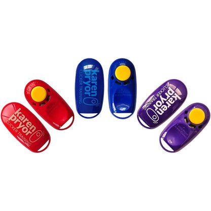KPCT Karen Pryor i-Click Dog Training Clicker Sound Sensitive Friendly Omnidirectional Behavioral Aid Mixed Colors Pack Of 3