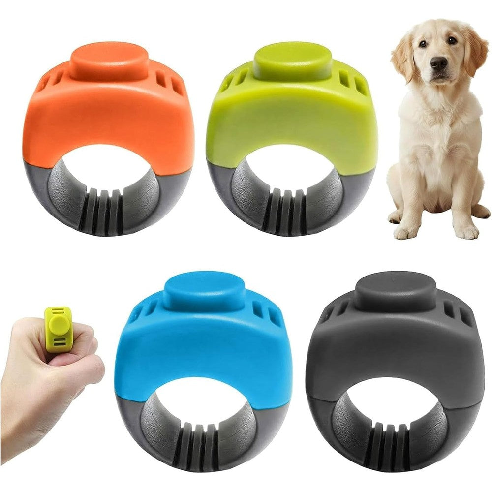 Generic Easy Clicking Finger Ring Pet Training Clicker Set For Dogs And Cats Grey Green Orange And Blue Four Pack