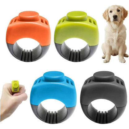 Generic Easy Clicking Finger Ring Pet Training Clicker Set For Dogs And Cats Grey Green Orange And Blue Four Pack