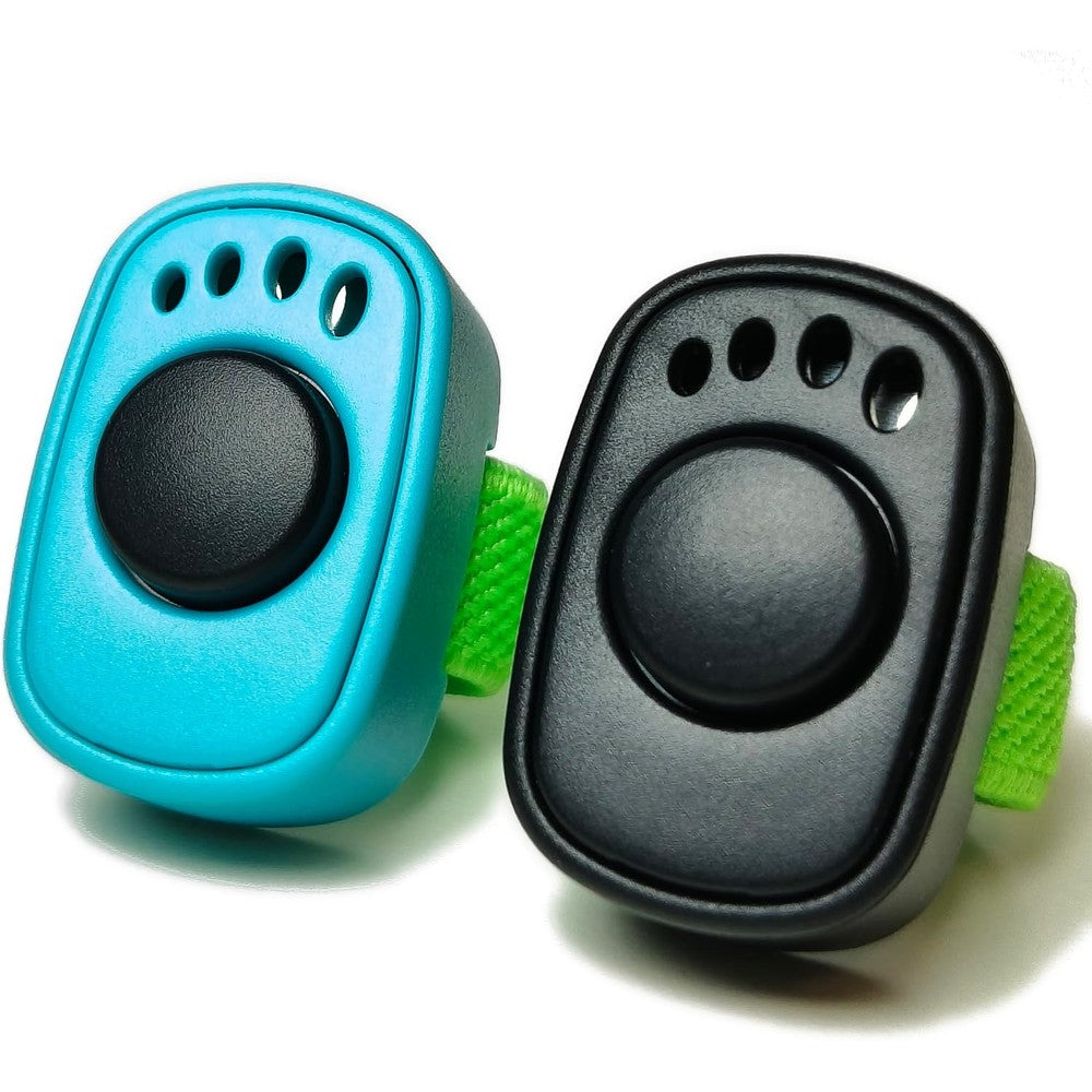 OYEFLY HoAoOo Pet Training Clicker For Dogs Cats Horses And Birds Mini Finger Ring Clickers For Behavioral Training Black And Blue Two Pack