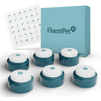 FluentPet Speak Up Button 6 Pack with Clearer Upward Facing Sound Recordable Training Buttons with Batteries for Dogs and Cats