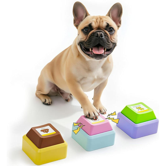 XIFOWE 3 Pack Voice Recording Button Set Dog Buttons For Communication With Mechanical Keyboard Key Design And Interactive Stickers For Pet Training
