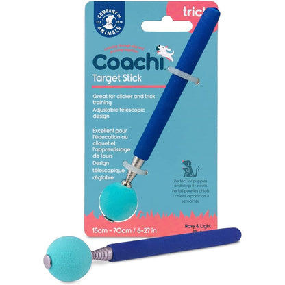 Company of Animals Coachi Target Stick Telescopic Dog Accessory for Clicker and Agility Training Navy and Light Blue