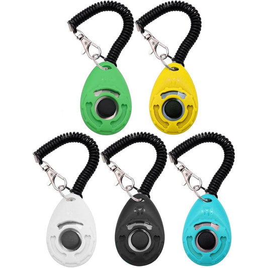 Generic Pet Training Clicker With Wrist Strap Lightweight Dog And Cat Behavioral Aid Multi Color 5 Pack