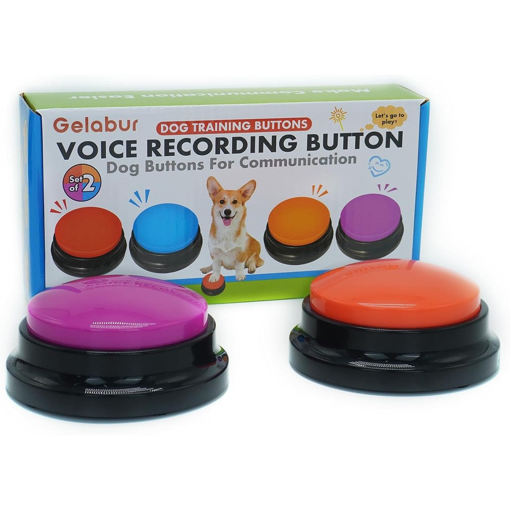 Gelabur Set Of 2 Dog Buttons For Communication Voice Recordable Buttons For Classroom And Pet Training Talking Buttons Starter Set