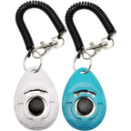 Chadou Pet Training Clicker For Dogs Cats And Birds With Coiled Wrist Strap Two Pack