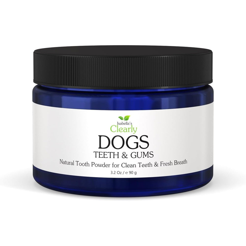 Isabella's Clearly Teeth And Gums For Dogs Natural Tooth Cleaning Powder Vegan No Rinse Dental Care For Pets 3.2 Ounces