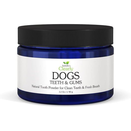 Isabella's Clearly Teeth And Gums For Dogs Natural Tooth Cleaning Powder Vegan No Rinse Dental Care For Pets 3.2 Ounces