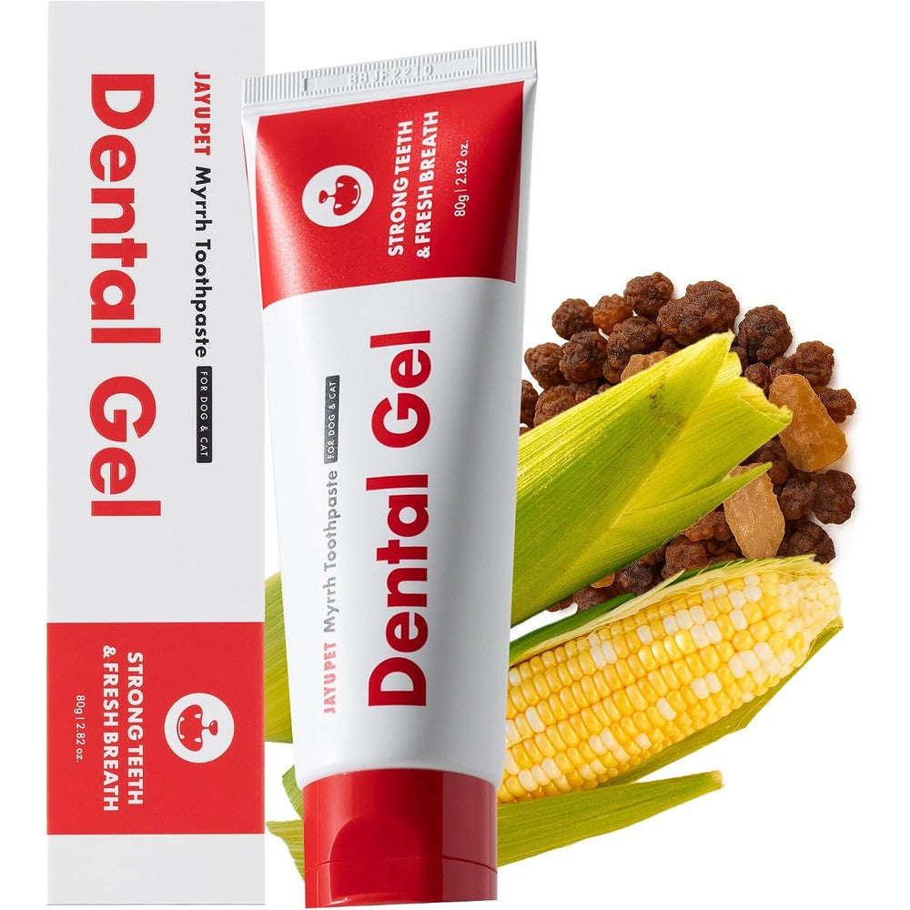 Jayu Pet Dental Gel Toothpaste For Dogs And Cats Removes Plaque And Tartar Teeth Cleaning And Breath Freshener Vet Approved 80 Grams