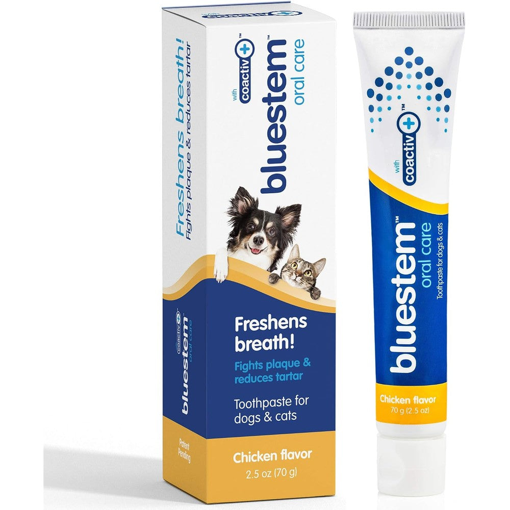 Bluestem Chicken Flavor Toothpaste For Dogs And Cats With Coactiv Plus Technology For Oral Hygiene And Tartar Control 70 Grams