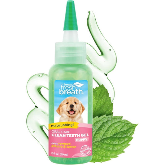 Tropiclean Fresh Breath Clean Teeth Oral Gel For Puppies Natural Plaque And Tartar Remover 59 Milliliters
