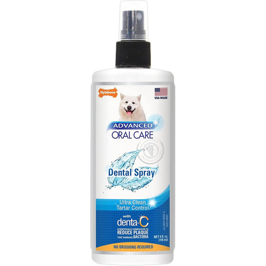 Nylabone Advanced Oral Care Pet Dental Spray Liquid Tartar Remover And Breath Freshener For Dogs 4 Fluid Ounces