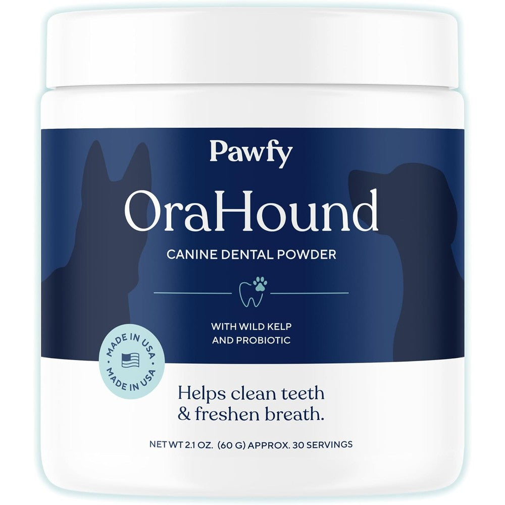 Pawfy Orahound Dog Teeth Cleaning Powder Advanced Dental Care For Plaque And Tartar Control 30 Servings