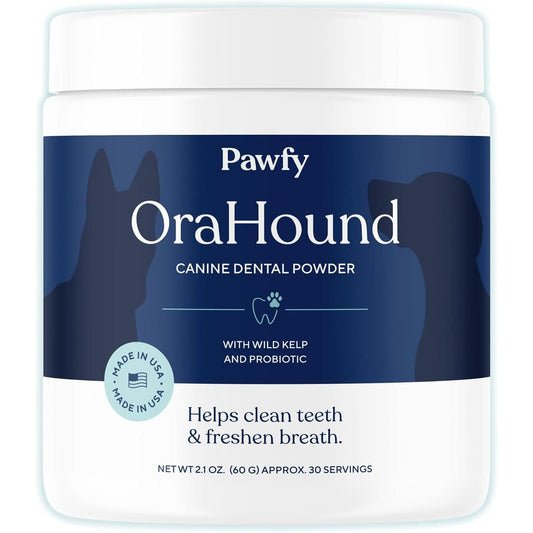Pawfy Orahound Dog Teeth Cleaning Powder Advanced Dental Care For Plaque And Tartar Control 30 Servings