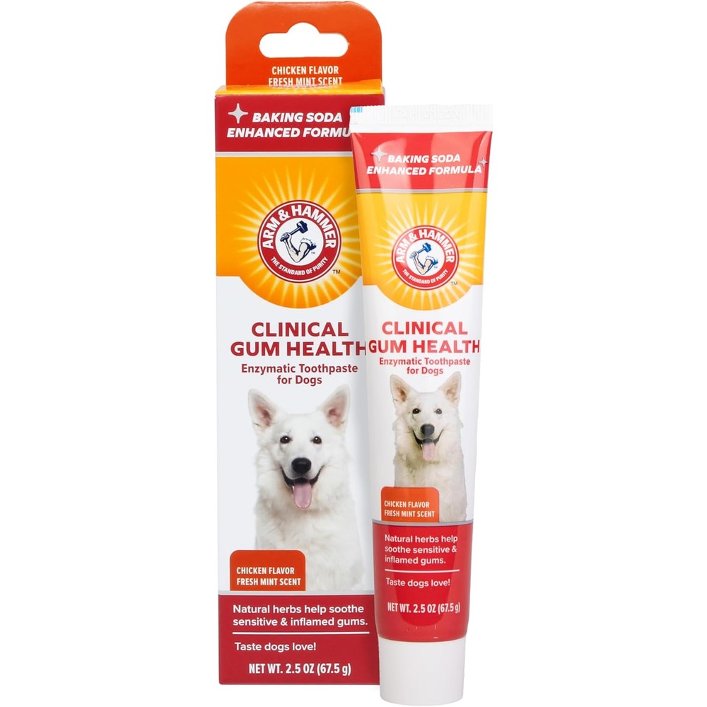 Arm And Hammer Clinical Care Enzymatic Toothpaste For Dogs Chicken Flavor 2.5 Ounce Tube For Oral Health And Gum Care