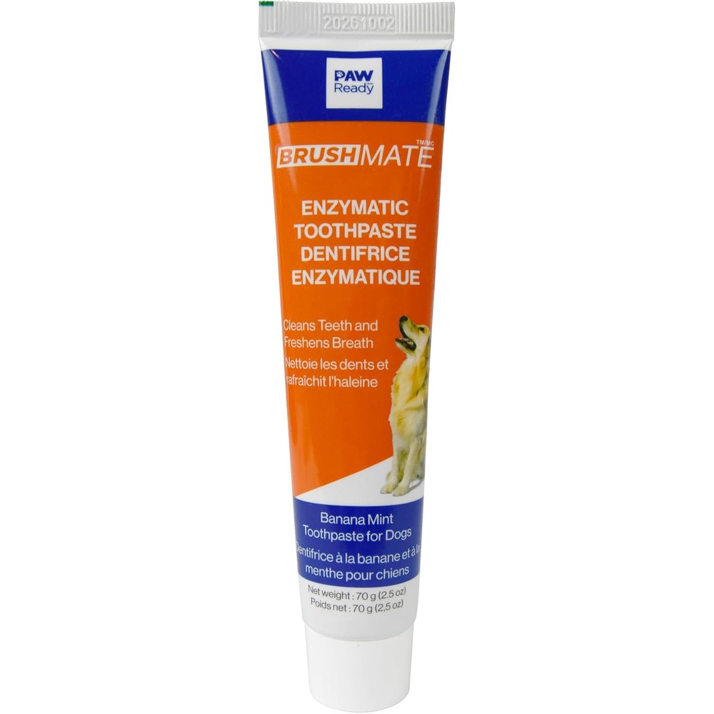 Paw Ready Dog Dental Care Enzymatic Toothpaste For Dogs And Puppies With Banana Mint Flavor 70 Grams 2.5 Ounces