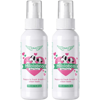 Milolabco Advanced Dental Spray For Dogs Beef Flavoured No Brush Plaque And Tartar Remover Oral Care Formula 100ml