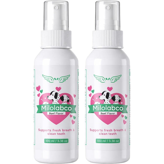 Milolabco Advanced Dental Spray For Dogs Beef Flavoured No Brush Plaque And Tartar Remover Oral Care Formula 100ml
