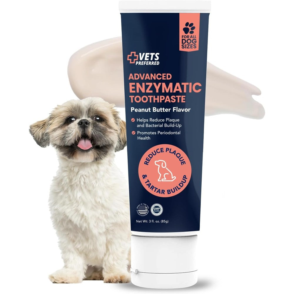 Vets Preferred Advanced Enzymatic Dog Toothpaste, Veterinarian Grade Oral Care, Peanut Butter Flavor, 3 Fluid Ounces