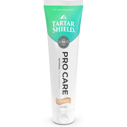 Tartar Shield Pro Care Natural Coconut Toothpaste For Dogs And Cats VOHC Accepted Human Grade Plaque And Tartar Reduction Dental Care 3 Ounce