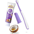 VVHOMIFE Small Dog And Cat Toothbrush Kit With Coconut Chicken Flavored Toothpaste Two Point Five Ounce And Silicone Finger Brush
