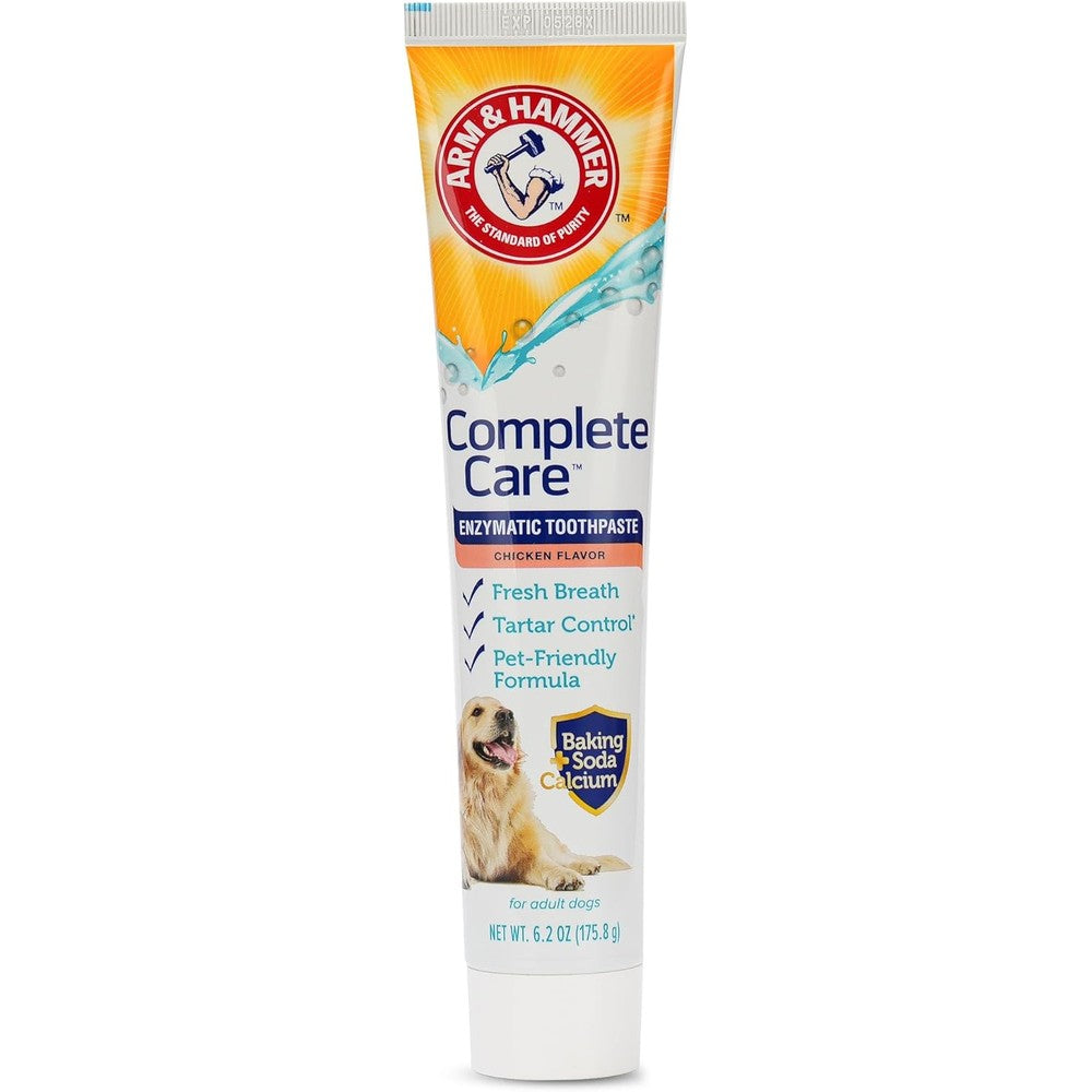 Arm And Hammer Complete Care Enzymatic Dog Toothpaste With Baking Soda And Calcium For Plaque And Tartar Control, Chicken Flavor, 6.2 Ounces