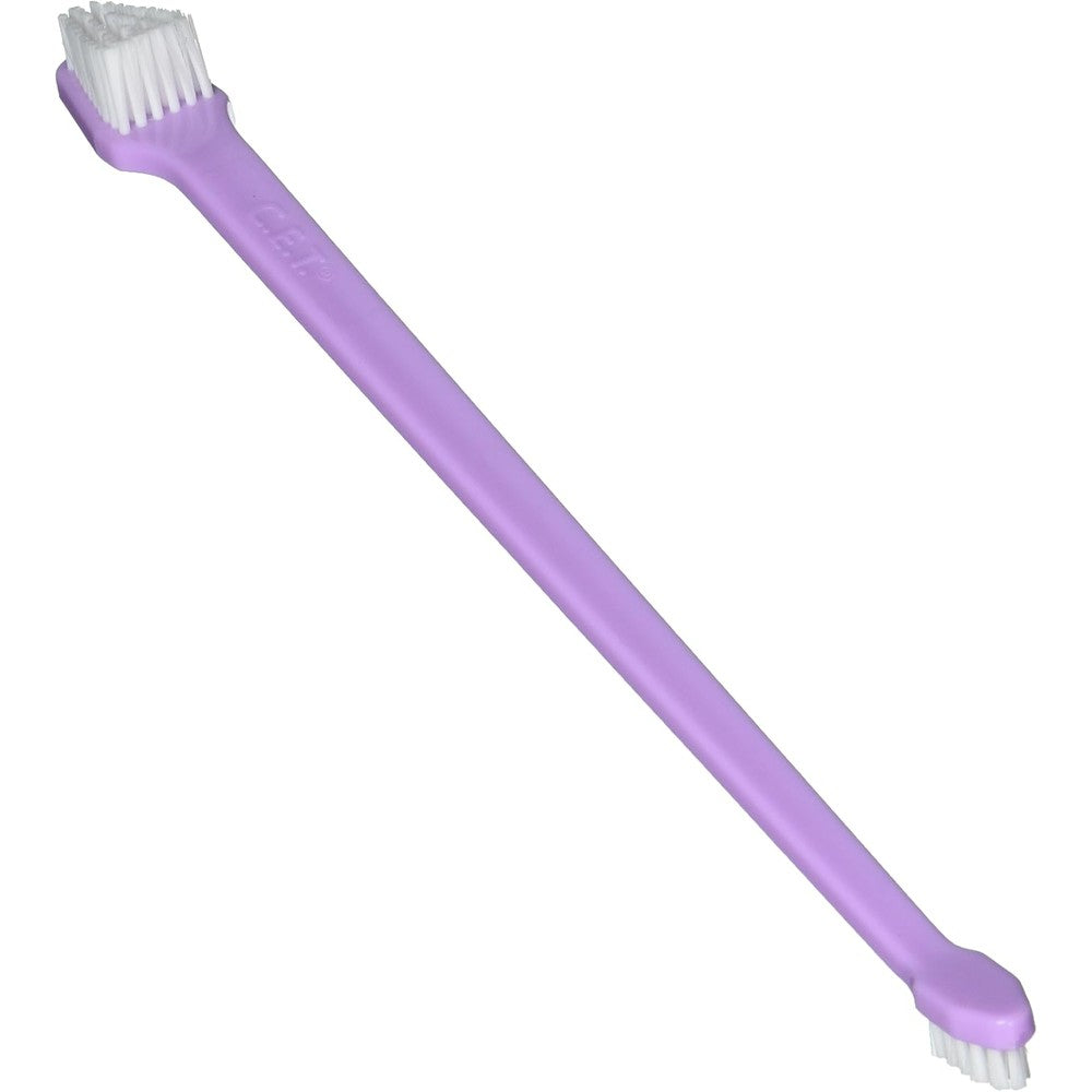 Virbac C.E.T. dual ended pet toothbrush front view commercial product photo