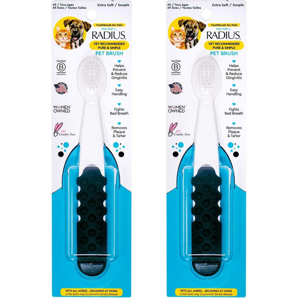 Radius Pet Toothbrush Lush And Plus Soft Bristles For Cats And Dogs Dental Care Pack Of 2