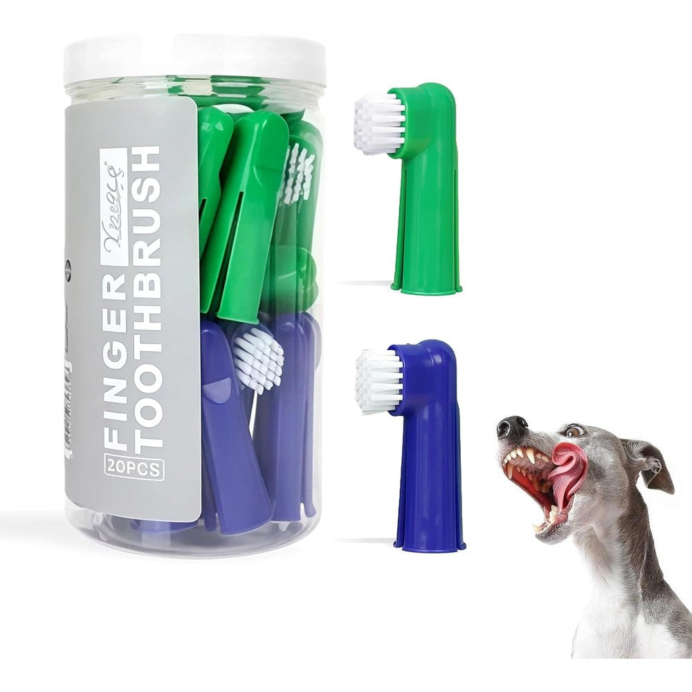 Histotree Dog Finger Toothbrush 20 Piece Set With Soft Nylon And Silicone Bristles For Pet Dental Care And Teeth Cleaning