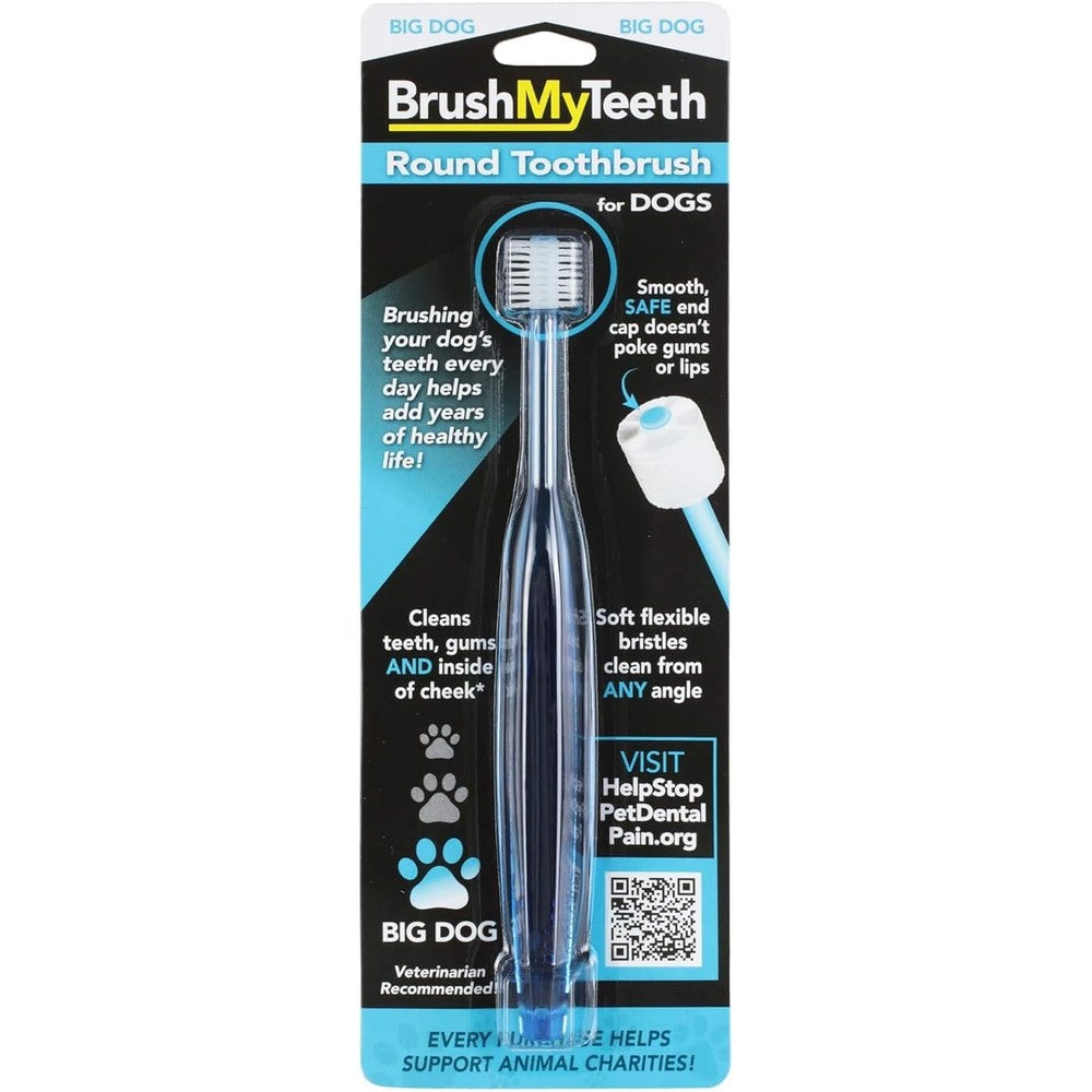 Brush My Teeth Big Dog Toothbrush With Rounded Brush Head And Soft Flexible Bristles For Large Breed Dogs And Puppies Dental Care