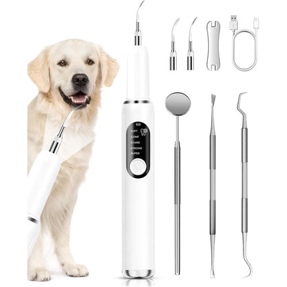 Pawsion Ultrasonic Dog Tooth Cleaner And Plaque Tartar Remover Kit With 5 Cleaning Modes And Led Light For Dogs And Cats