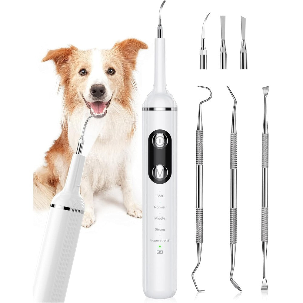 Nature Nerds Plaque Remover For Teeth Pet Tooth Brushing Kit With LED Light And Professional Dental Tools For Dogs And Cats White