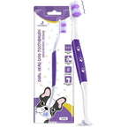 Vvhomife Dual Head Dog Toothbrush For Medium And Large Dogs With 60 Degree Curved Wavy Bristles And Ergonomic Purple Handle For Dental Care