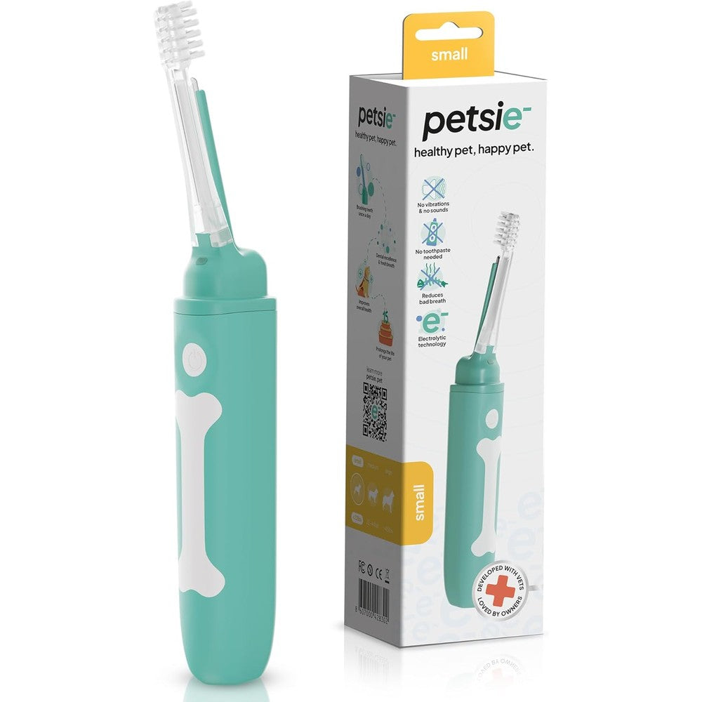 Petsie Electric Dog Toothbrush For Small Dogs Under 22 Pounds With Electrolytic Technology And Silent Cleaning System