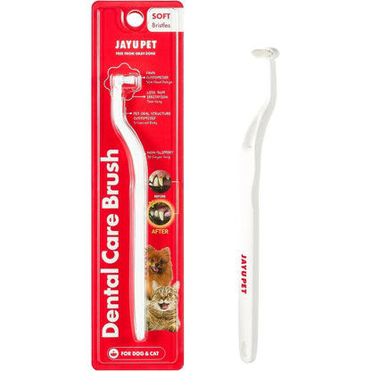 Jayu Pet Dental Care Brush With Soft Bristles For Small Dogs And Cats Single Count