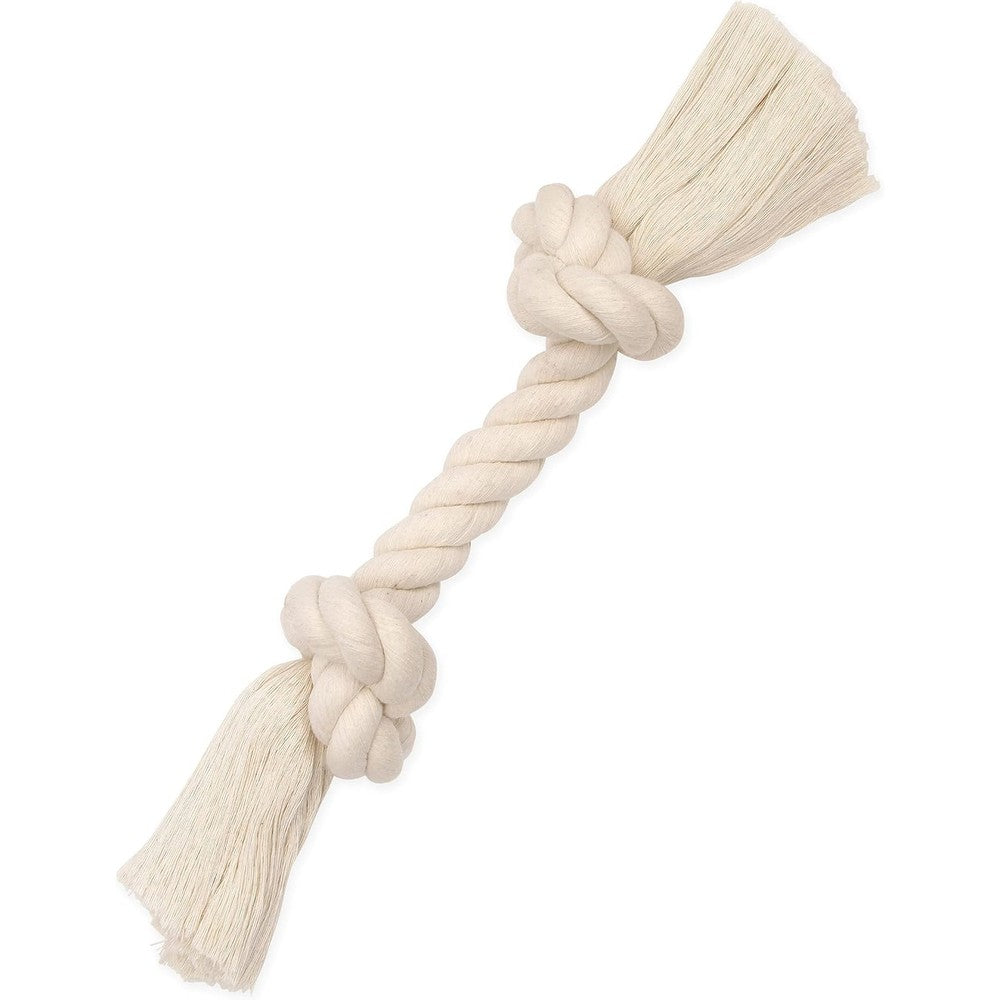 Mammoth Pet Products Flossy Chews One Hundred Percent Cotton White Rope Bone Premium Interactive Dog Toy For Large Breeds Fourteen Inch