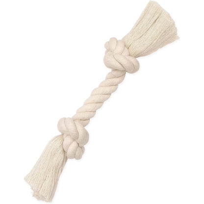 Mammoth Pet Products Flossy Chews One Hundred Percent Cotton White Rope Bone Premium Interactive Dog Toy For Large Breeds Fourteen Inch