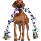 Loncoldy Dog Rope Toy 42 Inch 6 Knots Indestructible Natural Cotton Heavy Duty Tug Of War Chew Toy For Medium And Large Breeds