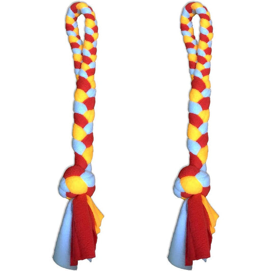 Dewonch Dog Fleece Rope Teaser Toy For Chase And Tug Interactive Play Two Pack