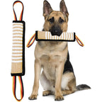 Clysoru Tough Dog Tug Toy Jute Bite Pillow Training Equipment With Reflective Handles For Puppies To Large Dogs Orange Eleven Point Three Inches