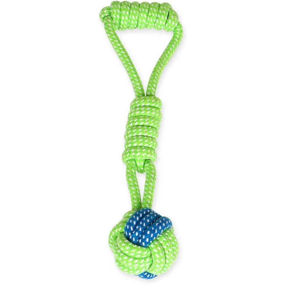 Sunglow Knotted Woven Pet Dog Toy Interactive Chewing Rope Ball For Small And Medium Breeds Natural Cotton Washable Teeth Cleaning Drop Ball Variant