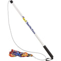 Squishy Face Studio Flirt Pole V2 Durable Dog Exercise Toy With Rainbow Tie Dye Polyester Lure Regular Thirty Six Inch