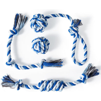 Wodoca Dog Rope Toys Four Pack Puppy Teething Cotton Knot Chew Rope For Small And Medium Dogs