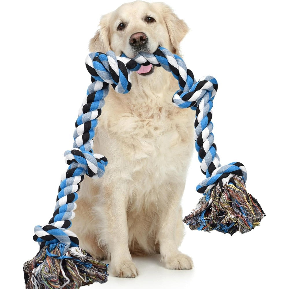 LECHONG Dog Rope Toys For Aggressive Chewers Heavy Duty Indestructible Cotton Rope For Large Breed Dog Tug Of War Teeth Cleaning Extra Large
