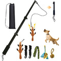 Gretmix Flirt Pole For Dogs Interactive Extendable Teaser Wand Training Toy Set With Plush Squeaky Lure And Cotton Rope Toys