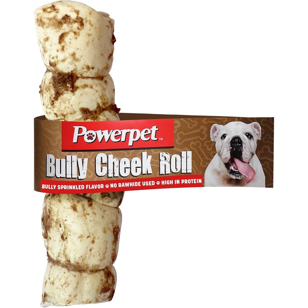 Powerpet Treats Bully Beef Cheek Rolls For Dogs 100 Percent Natural Bully Sprinkled Flavor One Count