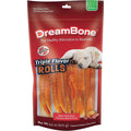 DreamBone Triple Flavor Rolls 6 Count Rawhide Free Chew Rollers For Dogs Enriched With Vitamins And Minerals Easy To Digest Dog Treats