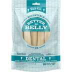 Better Belly Highly Digestible Rawhide Dental Chews Chicken Flavor Small Rolls 10 Count